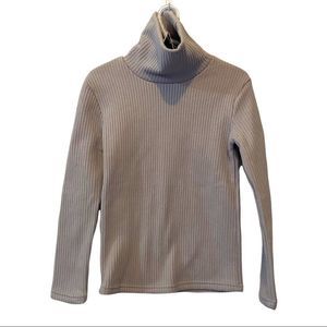 Uuyuk grey fleece lined ribbed turtleneck sweater long sleeve size medium nwt